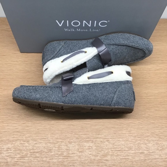 Vionic Womens Haven Shirley Slipper Faux Shearling Ankle Orthotic Arch S… - Picture 5 of 10